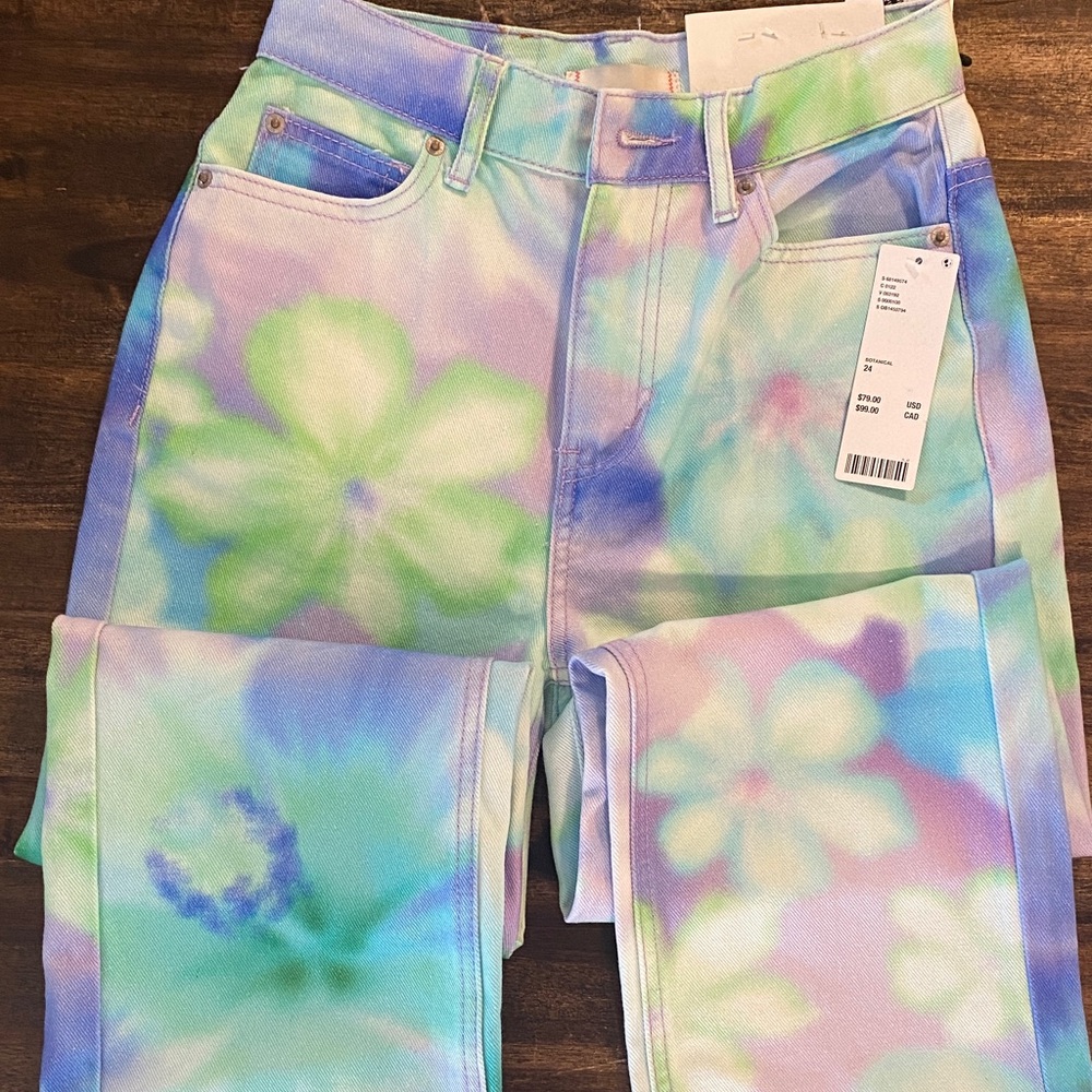 BDG Pastel Tie-Dye Jeans with Lavender Stitching